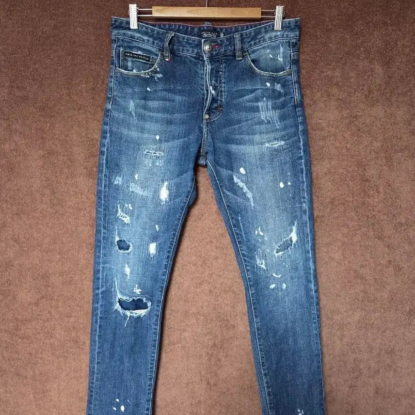 [BUNJANG] Philipp Plein Distressed Painting Slim Fit Jeans / 필립플레인 청바지 디스트로이드 페인팅진 32