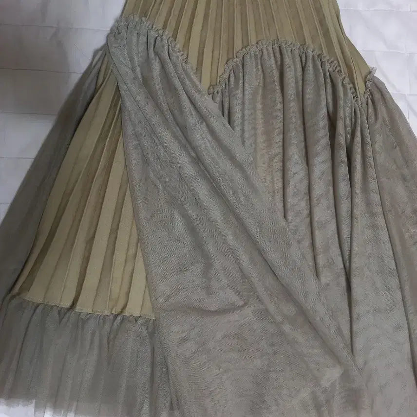 [BUNJANG] Egoist 2023SS Pleats/Chiffon Mix Long Skirt (Free Size) / 에고이스트 플리츠/샤소재믹스 롱스커트(프리)2023ss