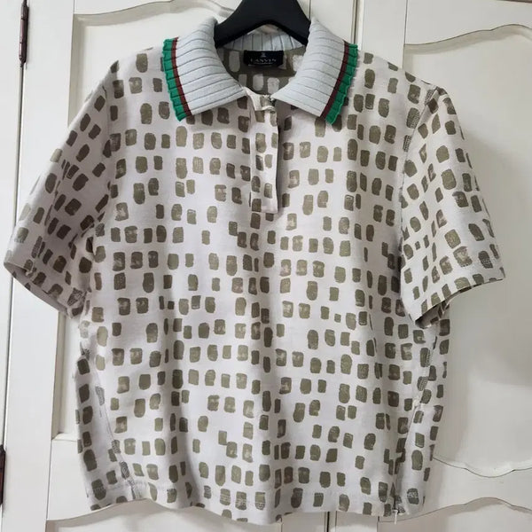 [BUNJANG] Lanvin Patterned Short-Sleeve Polo T-Shirt / 거의새거) 랑방 패턴 반팔 카라티