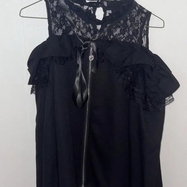 [BUNJANG] MA*RS Open Shoulder Frill Slider Blouse / MA*RS 어깨 열림 프릴 슬라이더 블라우스 BLK