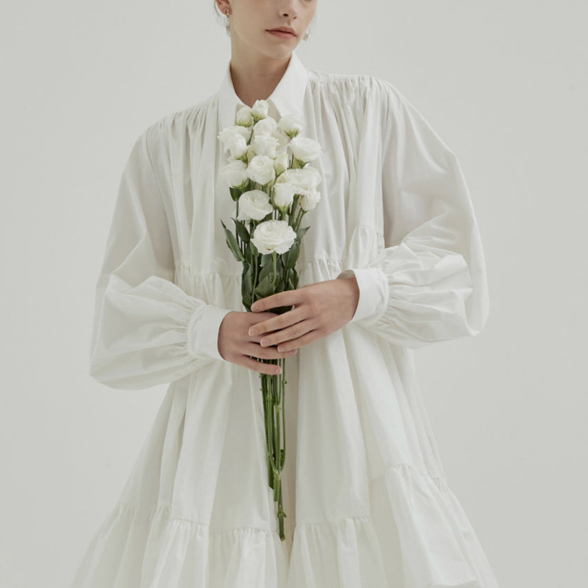 [BUNJANG] Thetis Holy Collar Dress White / [더티스] 홀리 카라 드레스 화이트