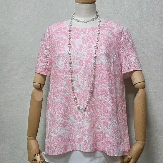 [BUNJANG] Olive des Olive Pink Lace Blouse T-shirt / 올리브데올리브 핑크 블라우스 티