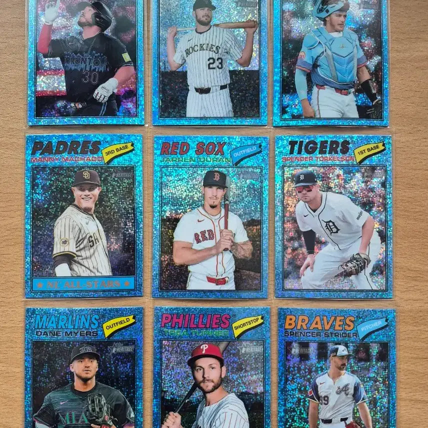 [BUNJANG] MLB 2026 Topps Heritage Machado, Duran et al. Bluesparkle 9-Card Lot / MLB 2026 탑스 헤리티지 마차도, 듀란 등 블루스파클 9장랏 판매