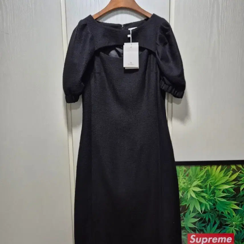 [BUNJANG] OUTSHELL Black Puff Short-Sleeve Long Dress / (세일)(새상품)OUTSHELL 블랙 퍼프 반팔 원피스