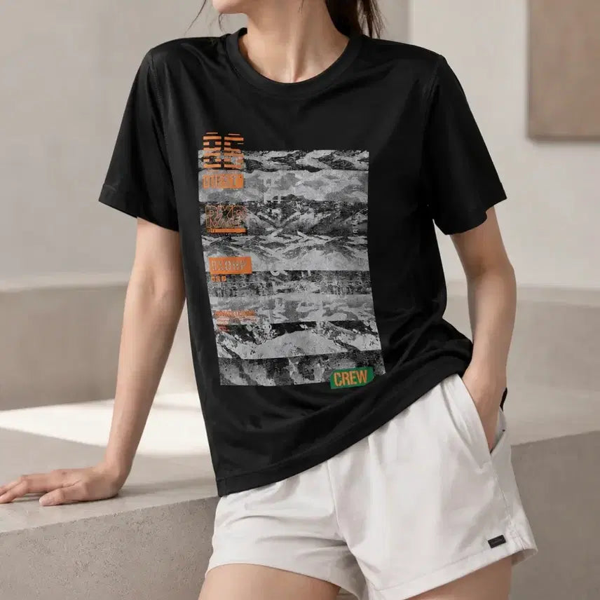 [BUNJANG] Airwalk Women's T-Shirt Black Size 55 / 여성 운동 반팔 55
