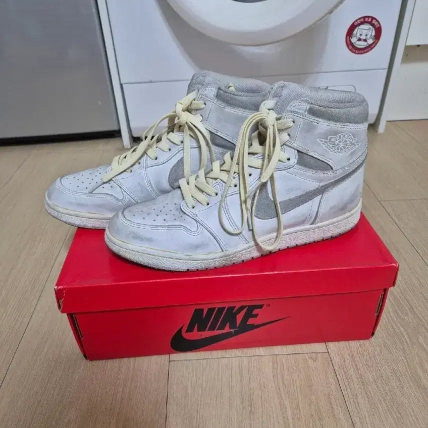 [BUNJANG] Air Jordan 1 High '85 Neutral Grey Dirty Custom Sneakers / [280] 조던1 하이 더티커스텀 뉴트럴그레이