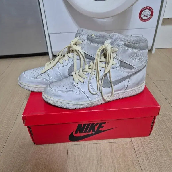 [BUNJANG] Air Jordan 1 High '85 Neutral Grey Dirty Custom Sneakers / [280] 조던1 하이 더티커스텀 뉴트럴그레이