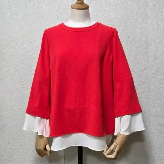 [BUNJANG] Vicky Two-Tone Frill Chiffon Blouse / 비키 투톤 프릴 쉬폰블라우스