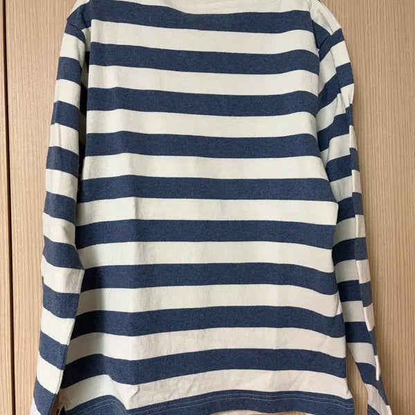[BUNJANG] MUJI Tabard Boat Neck Striped T-Shirt / (새제품) 무인양품 태번수 보트넥 스트라이프 티셔츠