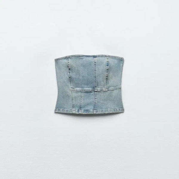 [BUNJANG] Zara TRF Denim Top / 자라 TRF 데님 탑