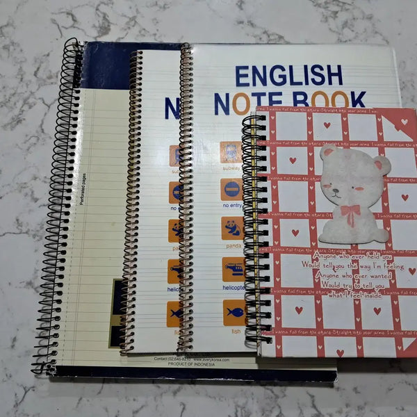 [BUNJANG] Notebook Set (4 pcs) / 영어필기노트&일반노트 4권
