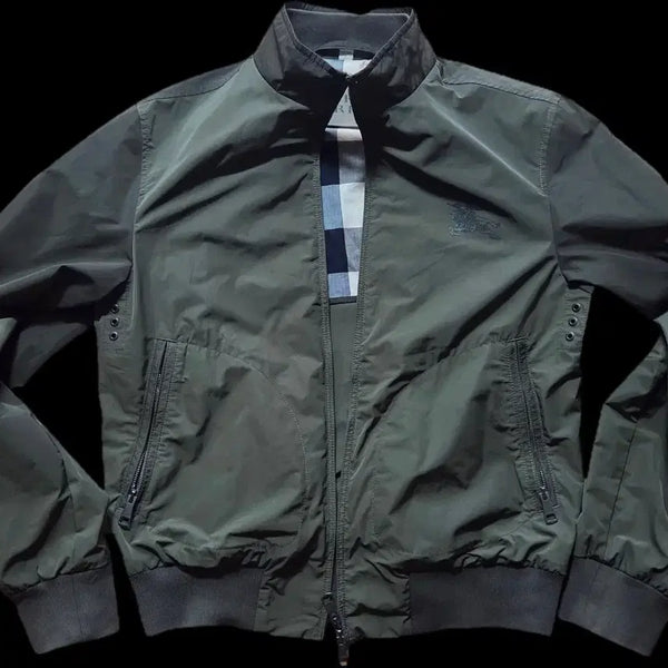 [BUNJANG] Burberry Brit Nylon Harrington Bomber Cropped Jacket / 버버리 브릿 나일론 해링턴 보머 블루종 크롭 자켓