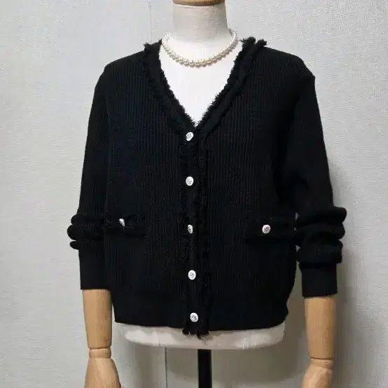 [BUNJANG] Tweed Black Cardigan / 트위드 블랙 가디건