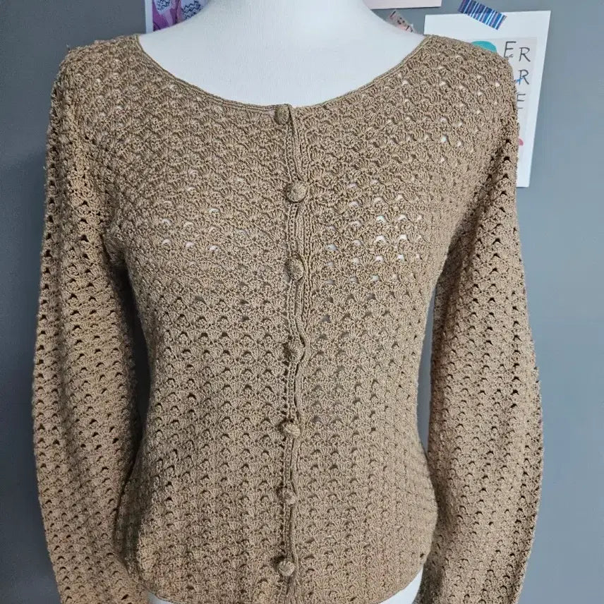 [BUNJANG] Anne Klein Brown Knit Cardigan / 앤클라인 브라운 니트 가디건 ANNE KLEIN