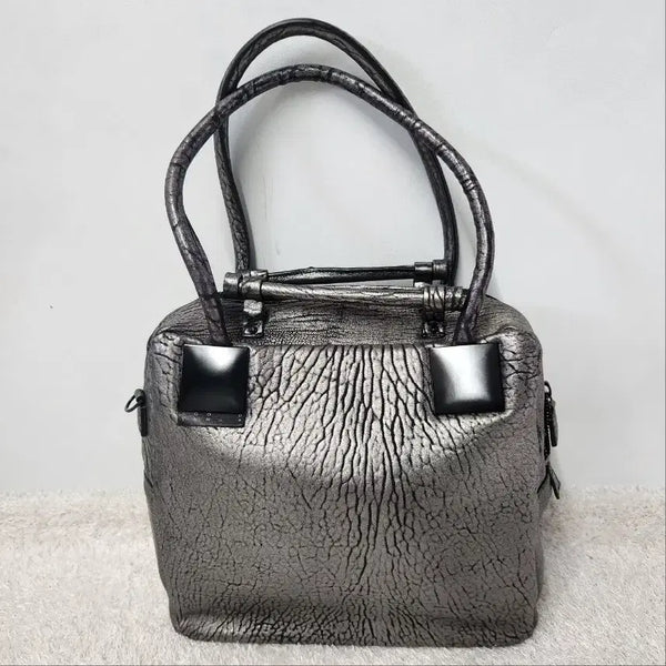 [BUNJANG] GOOD SANG A River Leather Shoulder Bag Silver Gunmetal / GOOD SANG A 리버 가죽 숄더백 실버 건메탈