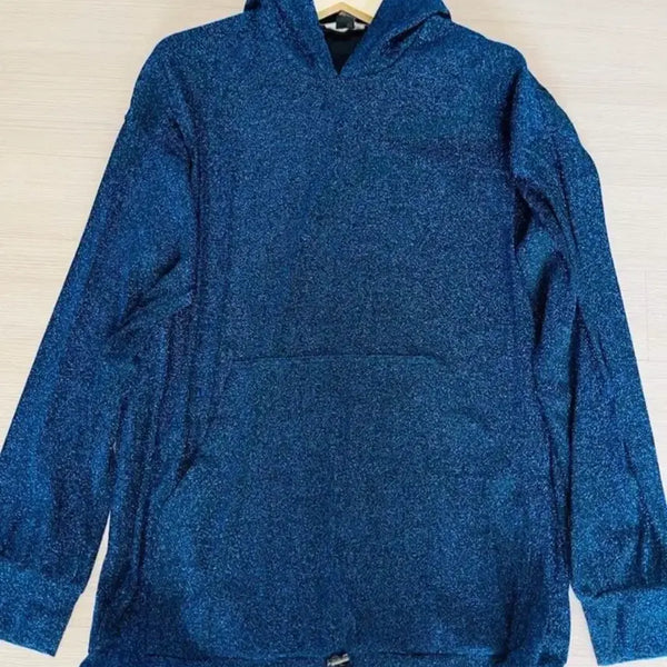 [BUNJANG] Forever 21 Blue Sequin Hoodie / Forever 21의 파란색 반짝이 후드