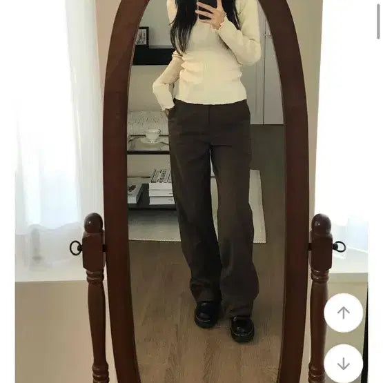 [BUNJANG] Brown Cotton Straight Fit Pants / (새)브라운 면 일자핏 팬츠