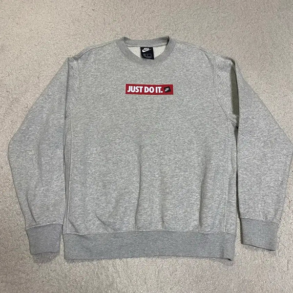 [BUNJANG] Nike Just Do It Sweatshirt Grey Size M (95) / 나이키 JUST DO IT 맨투맨 회색 기모 m 95