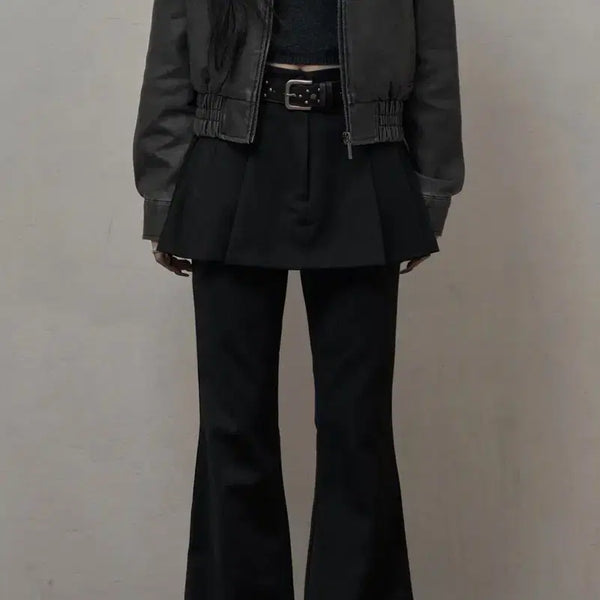 [BUNJANG] Khaki Point Bootcut Pants / 카키포인트 스커트 부츠컷 팬츠