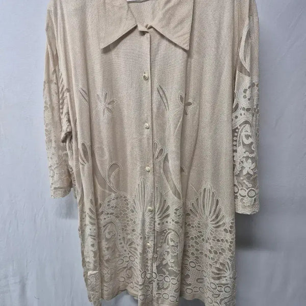 [BUNJANG] Ivory Lace Blouse (Size 88) / 아이보리 레이스 장식 블라우스88