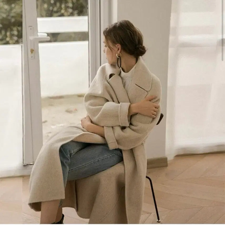 [BUNJANG] Lenina Joseph Plain Handmade Coat (Oatmeal/Beige, Size S) / 르니나 Lenina 조셉 플레인 핸드메이드 코트 S