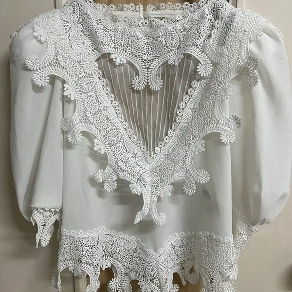 [BUNJANG] Square Lace Blouse / 제곱레이스블라우스free