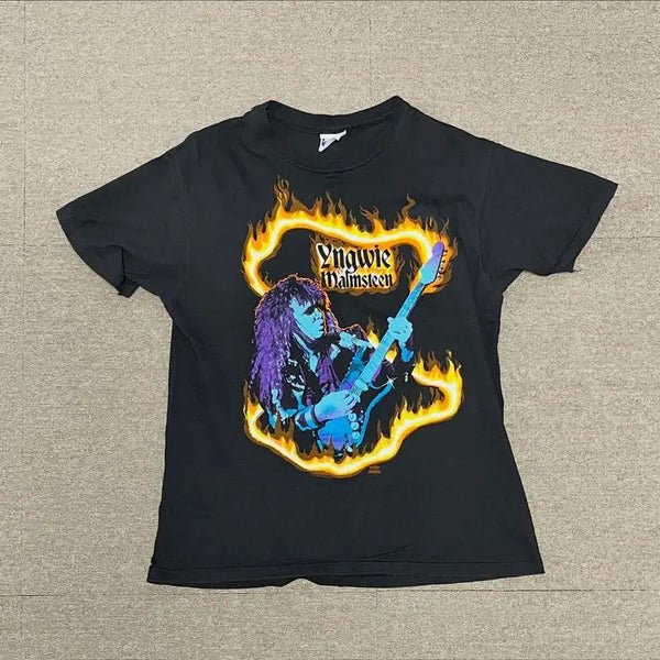 [BUNJANG] Hanes 90s USA Yngwie Malmsteen Band T-Shirt / 헤인즈 90s USA 빈티지 밴드티
