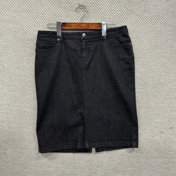 [BUNJANG] Beanpole Back Slit Denim Skirt Size 76 / 빈폴 뒷트임 데님 스커트 76 D00135