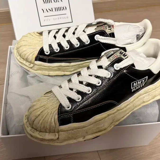 [BUNJANG] Mihara Yasuhiro Blakey Leather Sneakers Black New / (45) 미하라 야스히로 블레이키 레더 블랙 새상품