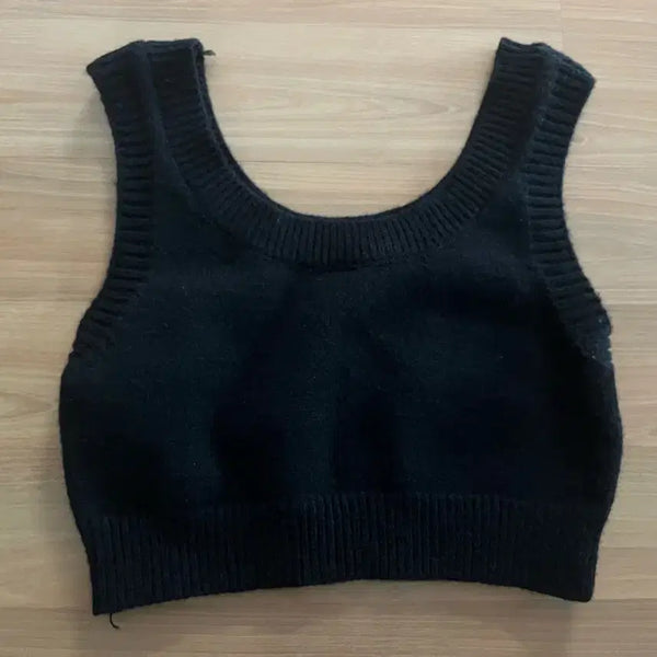[BUNJANG] Black Knit Vest / 블랙 니트 조끼
