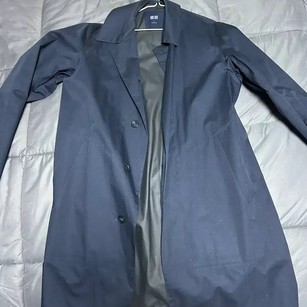 [BUNJANG] Uniqlo Navy Rain Trench Coat L / 유니클로 네이비 레인 트렌치 코트 L사이즈