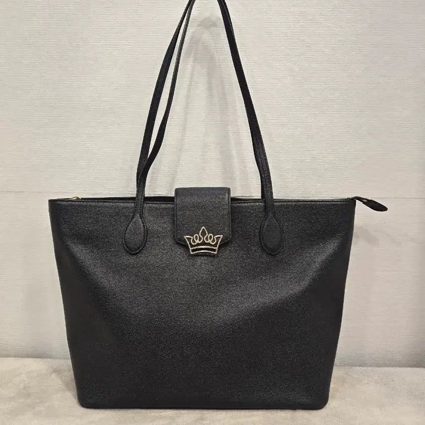[BUNJANG] J.ESTINA Black Leather Saffiano Shopper Shoulder Bag / 제이에스티나 블랙 숄더백 쇼퍼백 가방