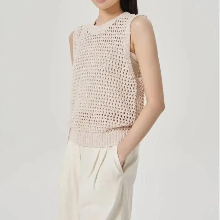 [BUNJANG] Cotton Texture Knit Vest / 코튼 텍스처 니트 베스트