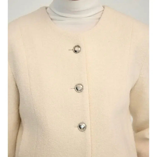 [BUNJANG] Noksip Tweed Wool Jacket Ivory / 녹섭 트위드 울 자켓 아이보리