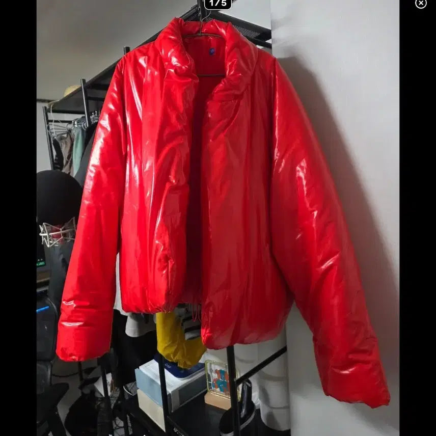 [BUNJANG] Yeezy Gap Red Puffer Jacket / yzy gap 이지 갭 패딩 레드 유광