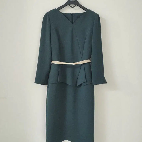 [BUNJANG] Minimalist Dress Green Belt Included / 미니멈 원피스