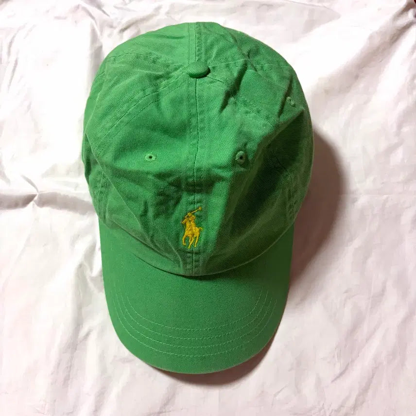 [BUNJANG] Polo Ralph Lauren Green Cotton Baseball Cap / 폴로 랄프로렌 그린 볼캡