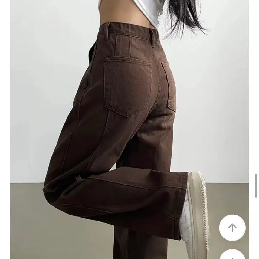 [BUNJANG] Wide Leg Trousers Brown / 일자핏 와이드팬츠 브라운  정가3.6