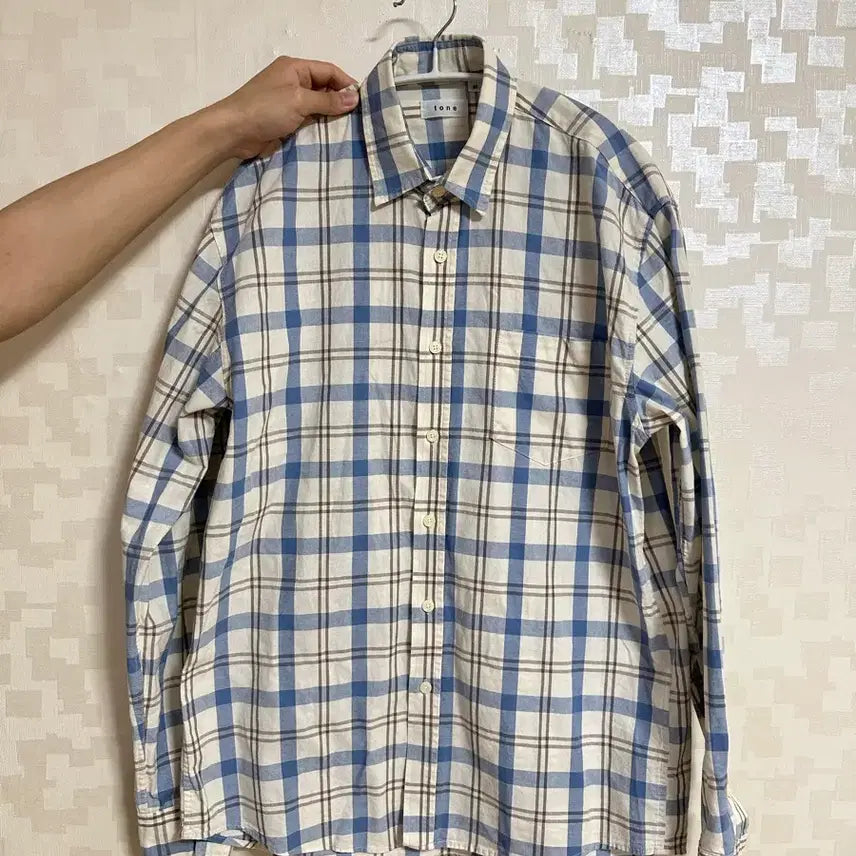 [BUNJANG] Tone Blue Check Shirt / tone 블루 체크 셔츠
