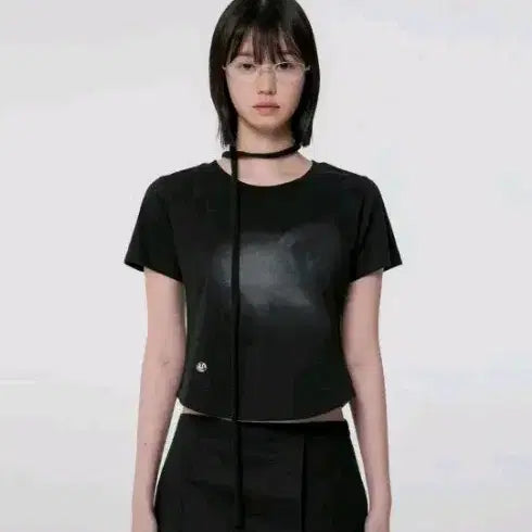 [BUNJANG] Flareup Black Scarf T-Shirt / 플레어업 블랙 스카프 티셔츠 플레어업