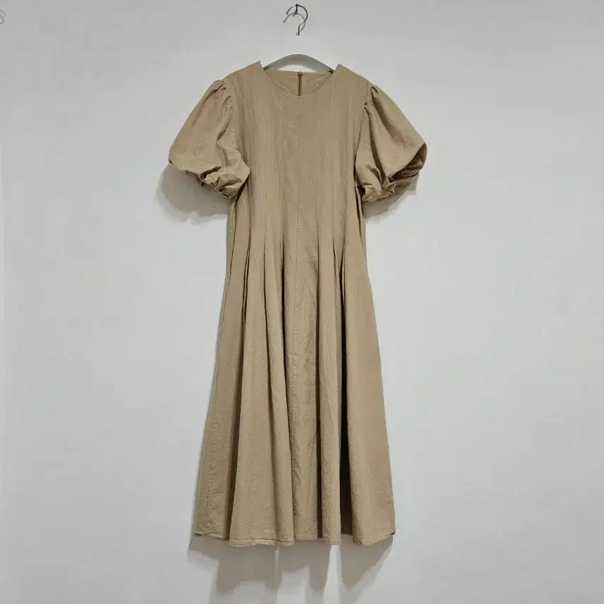 [BUNJANG] Puff Sleeve Linen Long Dress / 퍼프 린넨 롱원피스