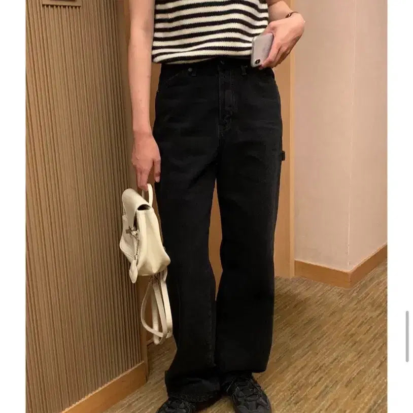 [BUNJANG] Ordinaryment Wide Denim Black Size S / 오디너리먼트 와이드데님