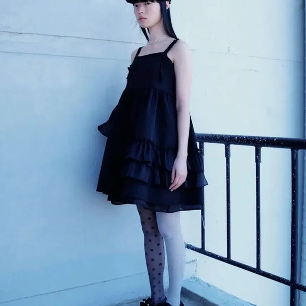 [BUNJANG] Type Service Ruffle Sleeve Babydoll Dress / 타입서비스 러플 슬리브 볼륨 드레스 베이비돌 블랙