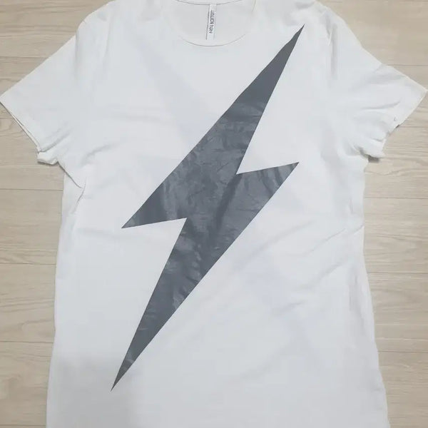 [BUNJANG] Neil Barrett Lightning Print T-shirt White / 닐바렛 번개 프린팅 반팔 티셔츠 화이트