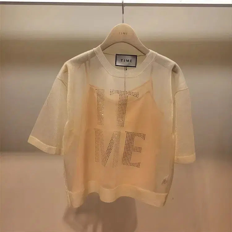 [BUNJANG] TIMI Women's Mesh See-Through T-Shirt / (@땡처리)타/임 여성 매쉬 시스루 티셔츠