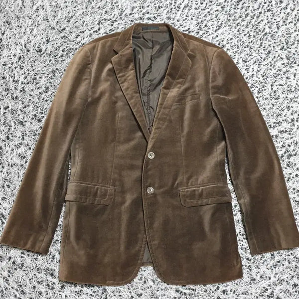 [BUNJANG] TIME Choco Brown Velvet Jacket / TIME 쵸코브라운 벨벳 자켓