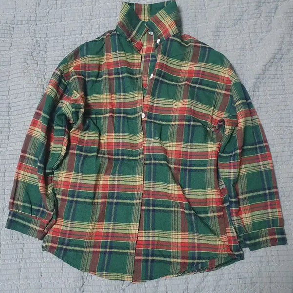 [BUNJANG] Checkered Long Sleeve Shirt Size 7 / 체크 남방 7사이즈