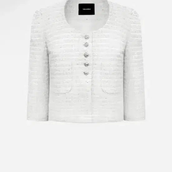 [BUNJANG] The Loran Silver Rose Tweed Jacket S / 더로랑 실버로즈 트위드 s 택달린 새상품