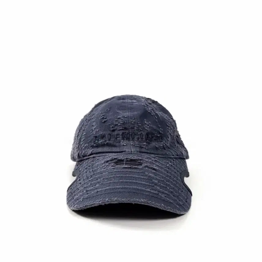 [BUNJANG] Balenciaga 23SS Embroidered Distressed Denim Ball Cap Blue / [M] 발렌시아가 23ss 데님 엠브로이드 디스트로이드 볼캡 모자 블루