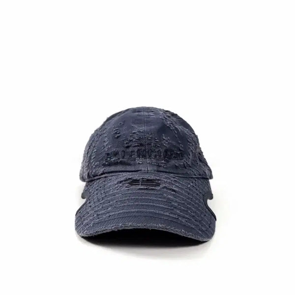 [BUNJANG] Balenciaga 23SS Embroidered Distressed Denim Ball Cap Blue / [M] 발렌시아가 23ss 데님 엠브로이드 디스트로이드 볼캡 모자 블루